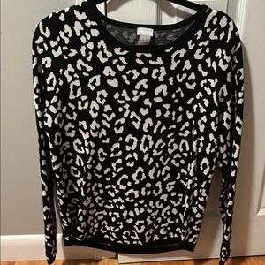 Chico's Monochrome Animal Print Top